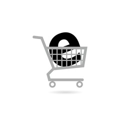 Shopping cart icon isolated on white background