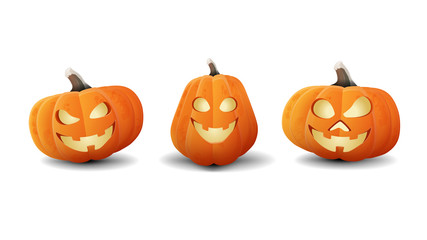 Set Halloween icon. Halloween pumpkins isolated on white background for your art
