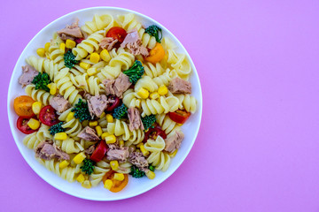 Tuna and Sweetcorn Healthy Pasta Salad