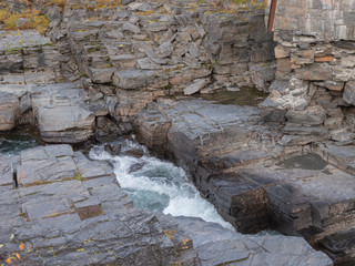 Naklejka premium Canyon landscape in Abisko national park in north of Sweden.