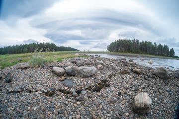 View on White sea cost on Kola arctic - summer on the north of Russia © Contarez