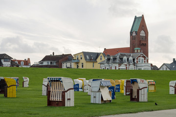 Dike of Cuxhaven (Döse) with the St. Petri Church and other Buildings in the background