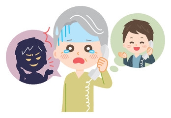 Senior man encountering wire fraud