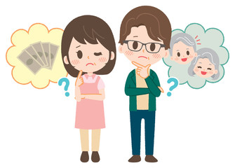 Illustration that couple is worried about nursing