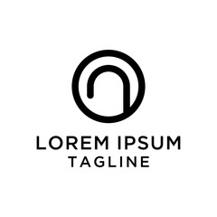 initial letter logo N Circle, logo template