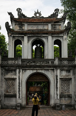Imagen del templo de la literatura de Hanoi, en Vietnam 