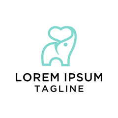 Elephant Love logo Design Template