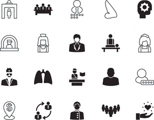 Fototapeta premium people vector icon set such as: beauty, physician, fun, stethoscope, save, help, plastic, sketch, customer, vacancy, marker, policeman, family, smile, inspiration, consultant, hall, preacher, surgery