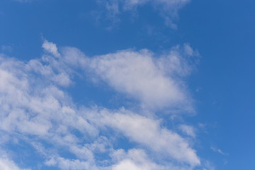 .Clouds in the firmament, evening sunset, clear Sunny day.
