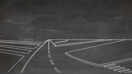 en ville tableau noir