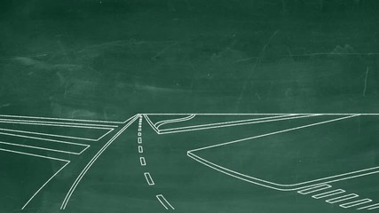 en ville tableau vert