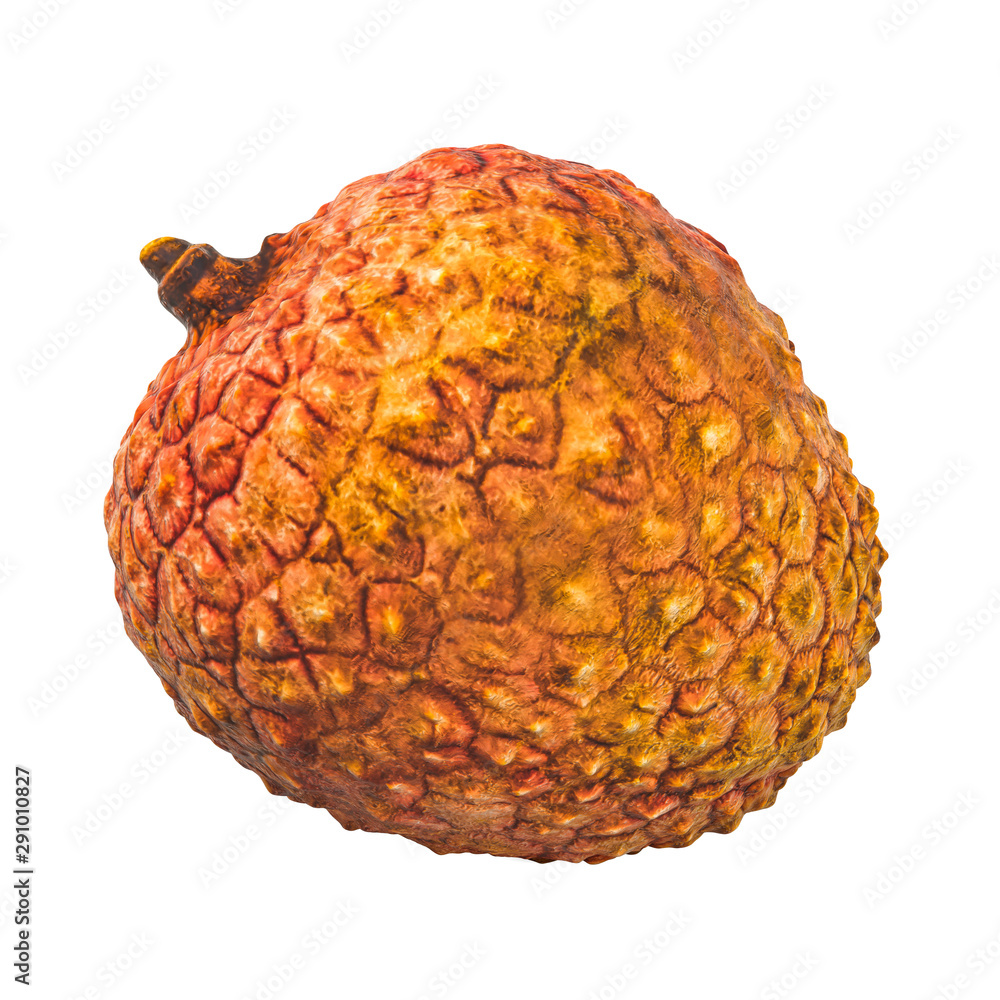 Poster lychee fruit close-up 3d rendering with realistic texture