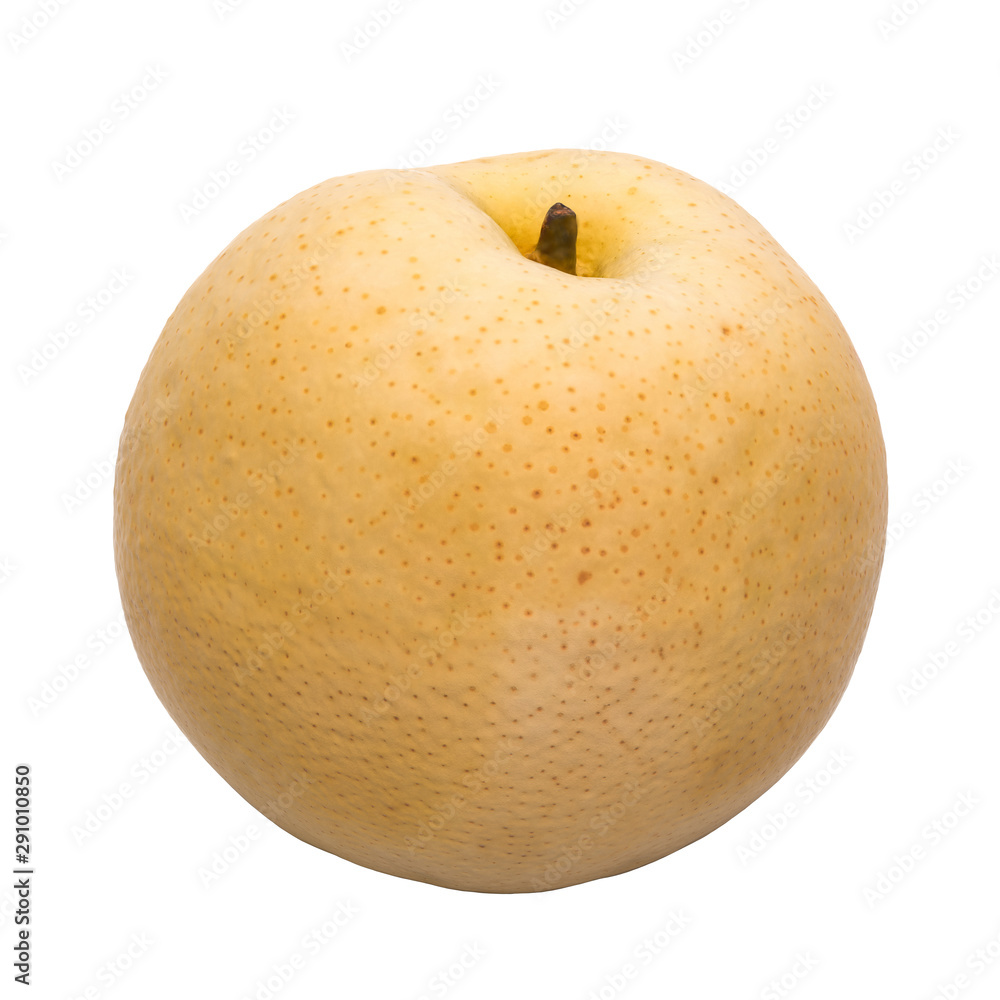 Poster chinese pear nashi close-up 3d rendering with realistic texture
