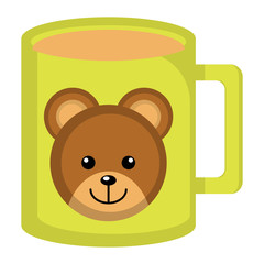 Isoalted mug image with a teddy bear - Vector