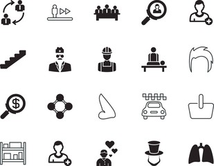 people vector icon set such as: repair, interior, mall, purchase, lovely, road, taxi, worker, fabrication, store, finance, manual, expert, top, cart, hands, physician, specialist, home, buy
