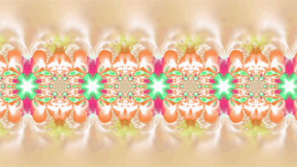 Ornate geometric pattern and artfully abstract multicolored background