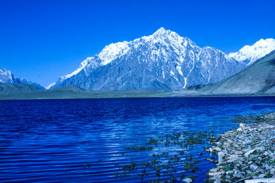 The Pakistani lakes mountain landscape & waterfall.