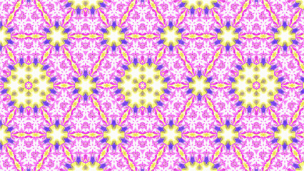 Ornate geometric pattern and artfully abstract multicolored background