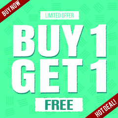 Buy 2 Get 1 Sale banner blue template design. Big sale special offer. End of season special offer banner. vector illustration.