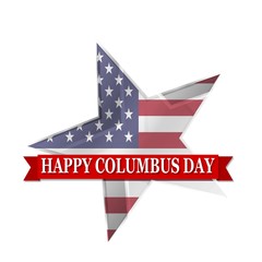 Columbus Day,  web banner ot Template poster with USA flag