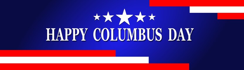 Columbus Day,  web banner ot Template poster with USA flag