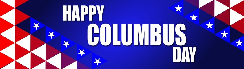 Columbus Day,  web banner ot Template poster with USA flag