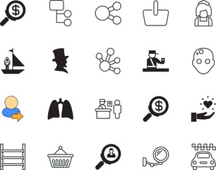 people vector icon set such as: truck, sample, auto, rack, choice, link, computer, networking, send, relationship, part, hygiene, housekeeping, ship, thin, vacuum, occupation, sharing, american