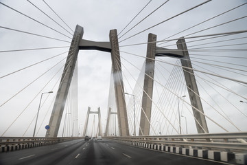 Naklejka premium Bandra–Worli Sea Link is a cable bridge in Mumbai, India