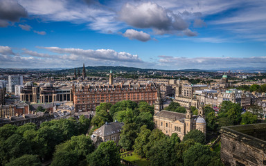 Fototapeta na wymiar Edinburgh city view from the castle, Scotland