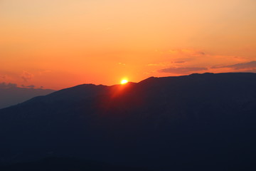 Sunset in the mountains