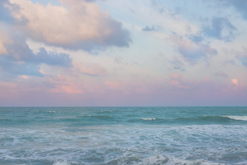 Beautiful pastel sunset sky with cloudscape