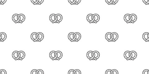 pretzel seamless pattern cookie vector snack bread scarf isolated wallpaper tile background illustration design