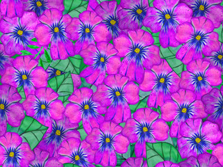Seamless pattern. Violet violet watercolor.