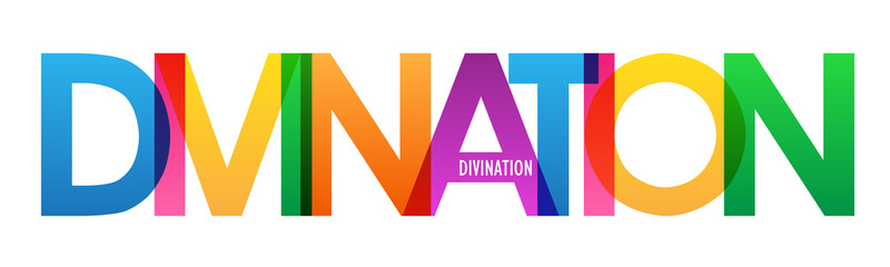 DIVINATION colorful rainbow typography banner - obrazy, fototapety, plakaty