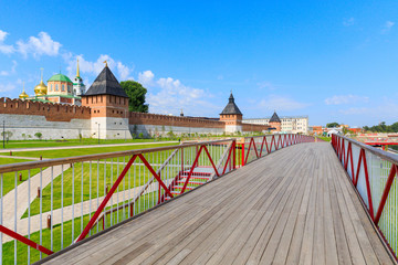 Upa River Embankment, Kazanskaya Embankment and a park in the historical part of Tula near the Kremlin.