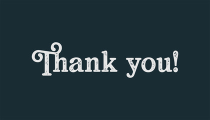 Thank you text, vector illustration