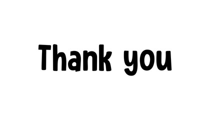 Thank you text, vector illustration