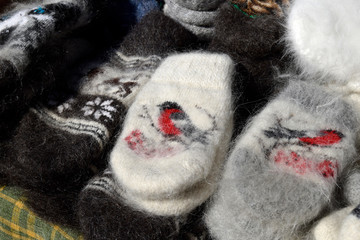 Mittens are the national Russian and Belarusian winter clothes. Mittens are connected from woolen...