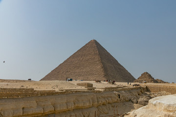 Fototapeta na wymiar Cheops, Kefren, Micerino pyramids of Giza. Egypt