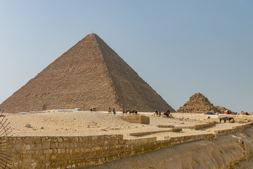 Obraz na płótnie Canvas Cheops, Kefren, Micerino pyramids of Giza. Egypt