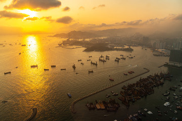 sunset in hongkong
