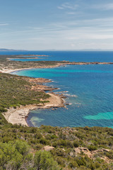 Coastal landscape, Roccapina, Corsica island, France.