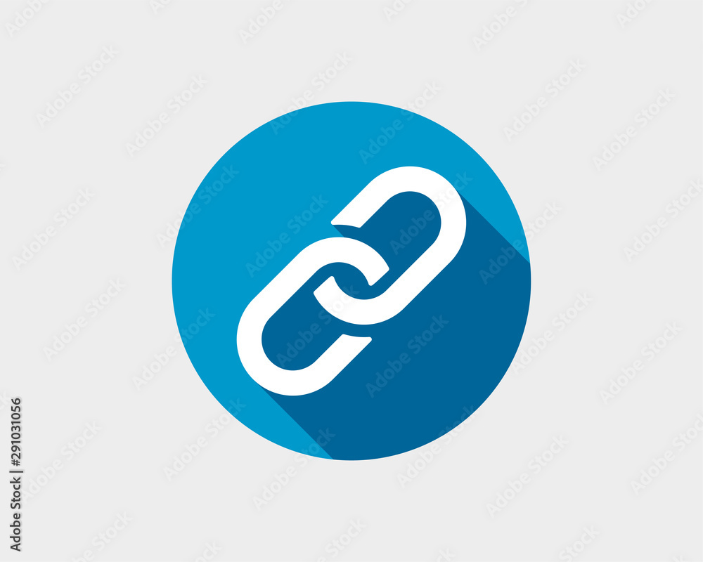 Poster chain link vector icon. chainlet element flat design. concept connection symbol isolated on white ba