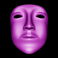 Mask on black background. 3D Illustration.