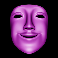 Mask on black background. 3D Illustration.