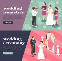 Wedding Ceremony Isometric Banners