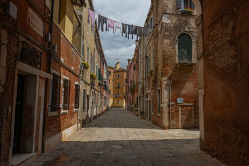Fototapeta na wymiar Walkway Passageway Venice Italy