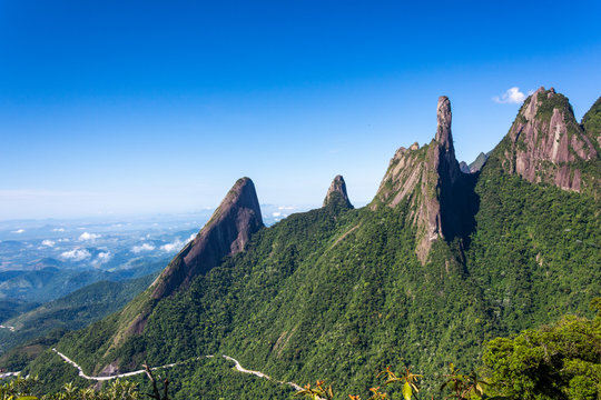 Beautiful landscape of mountains with Finger's God highlighted