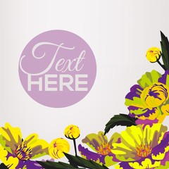 Spring floral poster template. Vectoi illustration.