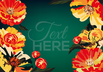 Autumn greeting card design. Vectoi illustration.